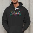 Dachshund Doxie Weenie Mom Dad Heartbeat Tie Dye Dog Men Hoodie