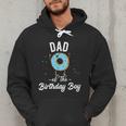 Dad Of The Birthday Boy Donut Theme Party Blue Father Men Hoodie