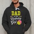 Dad Of The Birthday Girl Softball Player Theme B-Day Daddy Men Hoodie