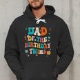 Dad Of The Birthday Twins Boys Girls Party Retro Bday Men Hoodie