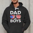 Dad Of Boys Fathers Day Retro Puerto Rico Flag Boricua Dad Men Hoodie