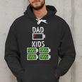 Dad Of Four Low Battery Father Of 4 Kids Dad Men Hoodie