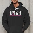 Dad Of A Warrior Breast Cancer Awareness Support Daughter Men Hoodie