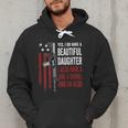 Daughter Gun Shovel Alibi Mom Dad Guns Joke -ON Back Men Hoodie