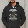 Fishing Rods Are Like Potato Chips Dad Fisherman Men Hoodie