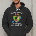 Fun Heart Puzzle Shirts Dad Autism Awareness Family Support Men Hoodie
