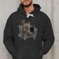 Grey Cat Torn Cloth Cat Dad Cat Mom Cat Lover Men Hoodie
