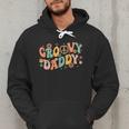 Groovy Daddy Birthday Party Peace Sign Dad 60s 70s Hippie Men Hoodie
