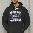 Gymnastics Watercolor Proud Dad Of A Flippin Awesome Gymnast Men Hoodie
