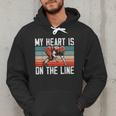 My Heart Is On The Line Football Mom Dad Offensive Lineman Men Hoodie