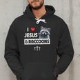 I Love Jesus And Raccoons Mom Dad Christian Love Jesus Bible Men Hoodie