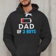 Matching Father's Day Low Battery Dad Of 3 Boys Men Hoodie