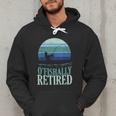 Ofishally Retired Fishing Retro Retirement Dad Men Men Hoodie