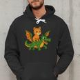 Orange Cat Dragon Riding Animal Lover Mom Dad Kids Men Hoodie
