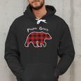 PAPA Bear Men Red Plaid Christmas Pajama Family Dad Small Men Hoodie