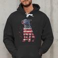 Patriotic Pitbull American Flag 4th Of July Dog Pitbull Dad Men Hoodie