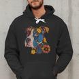 Pitbull Floral Dog Lover Vintage Flower Art Pitbull Mom Dad Men Hoodie