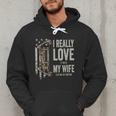 I Really Love It When My Wife Lets Me Go Hunting Dad Men Hoodie