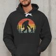 Retro Vintage Bigfoot Dad Fathers Day Father Son Matching Men Hoodie
