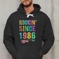 Rockin' Since 1986 Vintage Rockstar 40th Birthday Mom Dad 40 Men Hoodie Rockin' Since 1986 Vintage Rockstar 40th Birthday Mom Dad 40 Men Hoodie