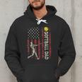 Softball Dad US Flag For Dad Men Patriotic Fathers Day Men Hoodie