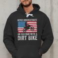 Never Underestimate An Old Man With A Dirt Bike Grandpa Dad Men Hoodie