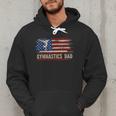 Vintage Gymnastics Dad American USA Flag Sports Men Hoodie