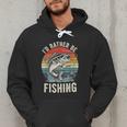 Vintage I'd Rather Be Fishing Graphic Bass Dad Boy Men Men Hoodie