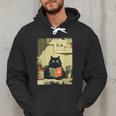 Vintage Japanese Cat Book Lovers Librarian Cat Dad Teacher Men Hoodie