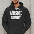 Vintage Muscle Daddy Weightlifter Dad Cool Father Workout Men Hoodie