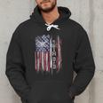 Vintage USA Flag Proud Swimming Dad Swim Swimmer Silhouette Men Hoodie