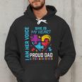 I Am Her Voice She Is My Heart Autism Awareness Daughter Dad Men Hoodie