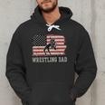 Wrestling Dad US Flag Fathers Day Retro Wrestling Fans Men Hoodie