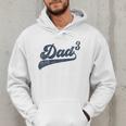Dad3 Dad Cubed Father Of Three Daddy 3 Third Time Dad Men Hoodie