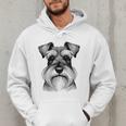 Dog Fingerprint Miniature Schnauzer Dad Mom Men Hoodie