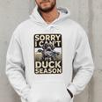 Duck Hunting Dog Sorry I Cant Its Duck Season Dad Joke Men Hoodie