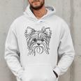 Line Art Dad Mom Dog Teecup Yorkie Men Hoodie Line Art Dad Mom Dog Teecup Yorkie Men Hoodie