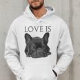 Love Is French Bulldog Shirt Frenchie Lover Tee Dog Mom Dad Men Hoodie
