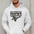 Mallard Duck Hunting Camo Easily Distracted Duck Dad Men Hoodie