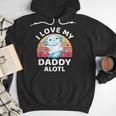 Axolotl Kids Teens Retro Sunset I Love My Daddy Men Hoodie