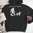 Bigfoot Walking Dachshund Tee Wiener Dog Dad Men Hoodie Bigfoot Walking Dachshund Tee Wiener Dog Dad Men Hoodie