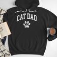 Cat Dad Vintage Distressed Cat Paw Men Hoodie