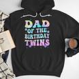 Dad Of The Birthday Twins Girls Kids Party Retro Bday Men Hoodie