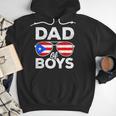 Dad Of Boys Fathers Day Retro Puerto Rico Flag Boricua Dad Men Hoodie
