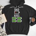 Dad Of Four Low Battery Father Of 4 Kids Dad Men Hoodie