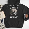 Daddy Wolf Wolves Dad Moon Fathers Day Men Hoodie