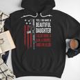 Daughter Gun Shovel Alibi Mom Dad Guns Joke -ON Back Men Hoodie