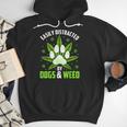 Dogs And Weed Dad Mom Dog Lover Cannabis Marijuana For Men Women Men Hoodie