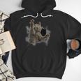 Grey Cat Torn Cloth Cat Dad Cat Mom Cat Lover Men Hoodie