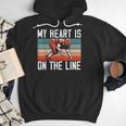 My Heart Is On The Line Football Mom Dad Offensive Lineman Men Hoodie